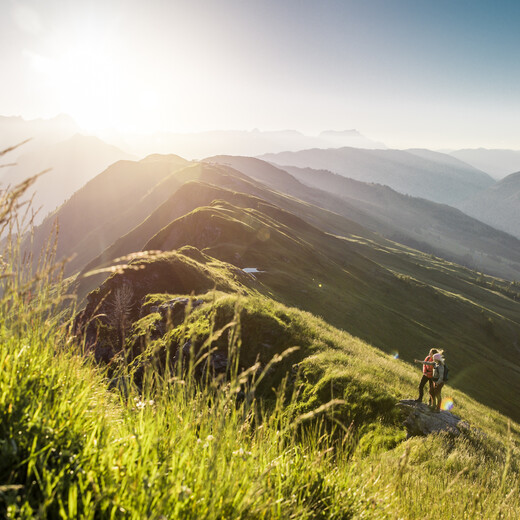 Bergglitzern Saalbach Hinterglemm Wanderung in der Sommerlandschaft der Glemmtaler Berge